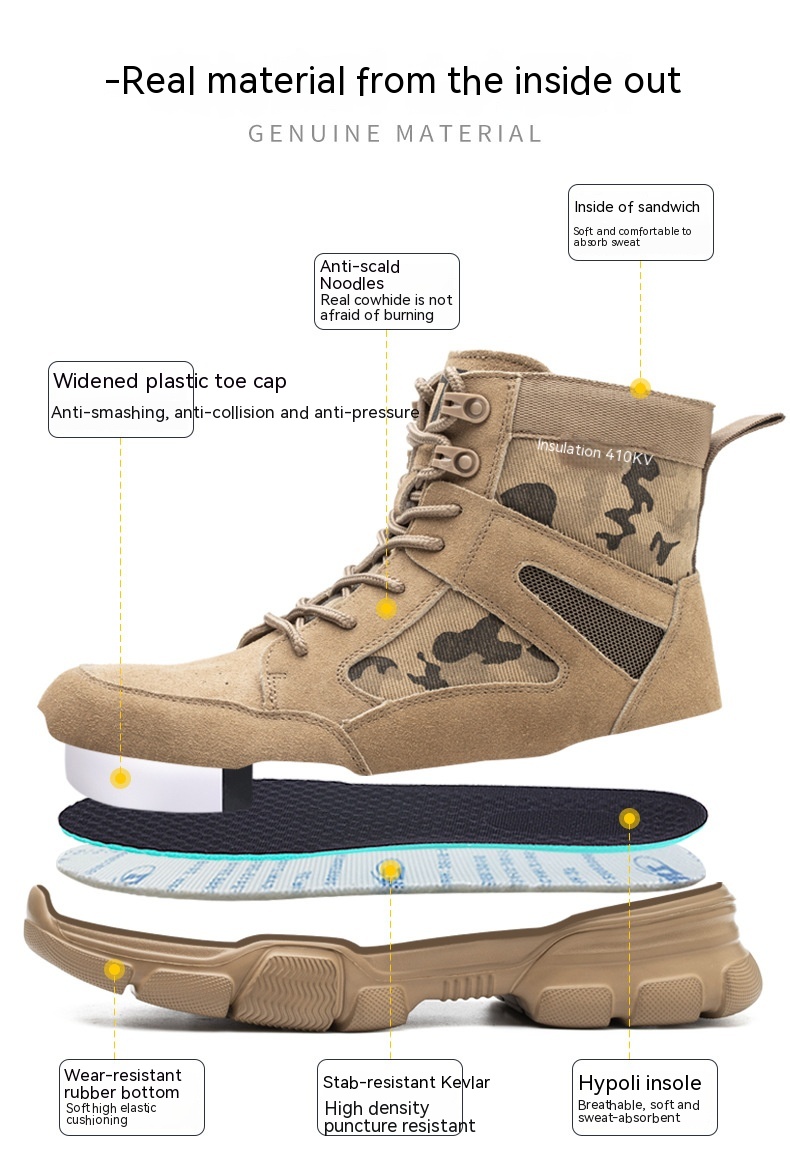 Insulated 10kV Light Sole Anti Smashing And Anti Piercing Labor Protection Shoes foto 2