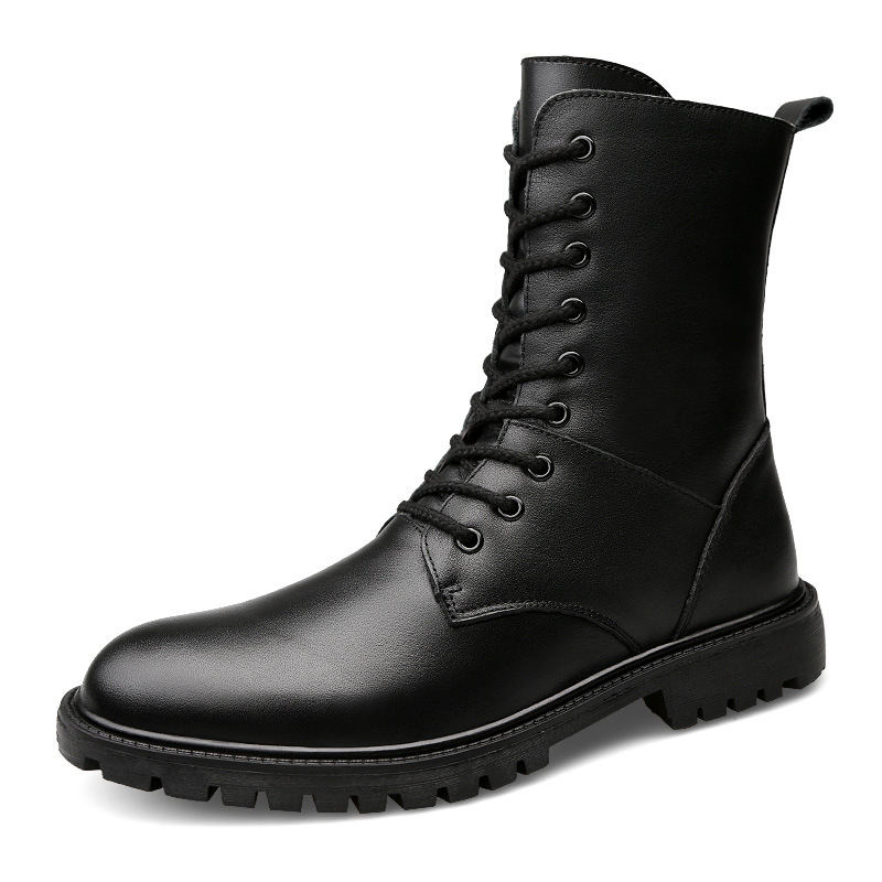 Men's Leather Winter Fleece-Lined British-Style Boots foto 2