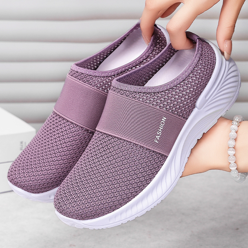 Breathable Non-stuffy Feet Mesh Slip-on Half Slippers Soft Bottom foto 3