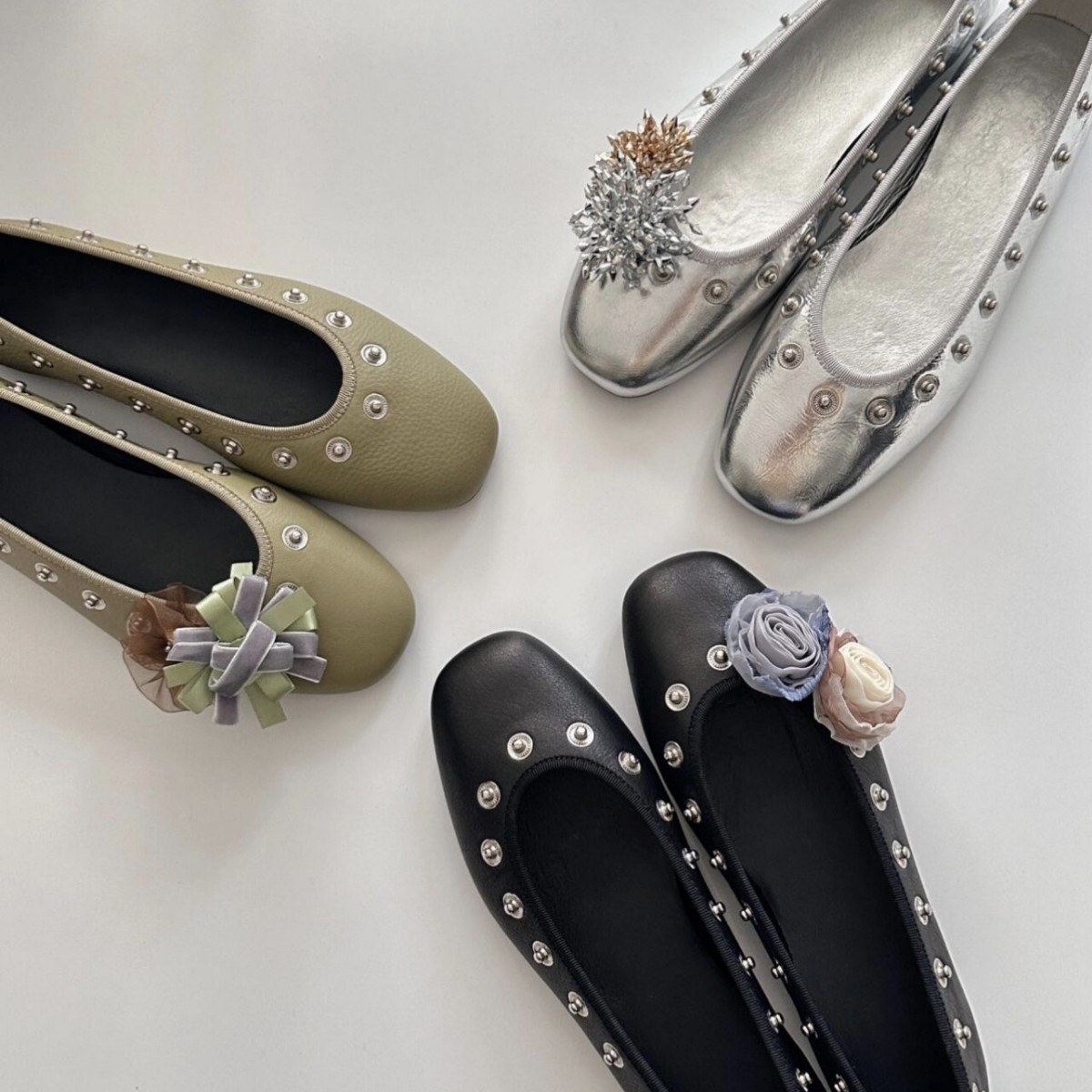 Round-head Rivet Low-cut Casual Womens Shoes