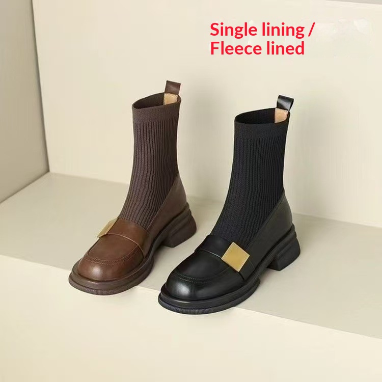 Mid-heel Retro New Loafer Ankle Boots foto 5