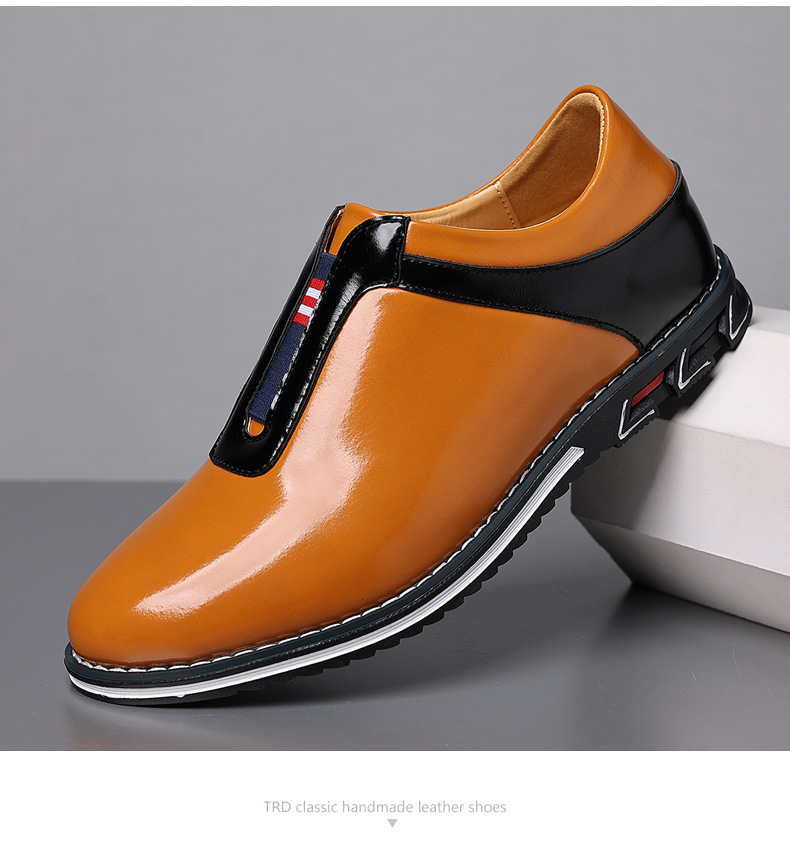 Mens Solid-color Casual Leather Shoes foto 3