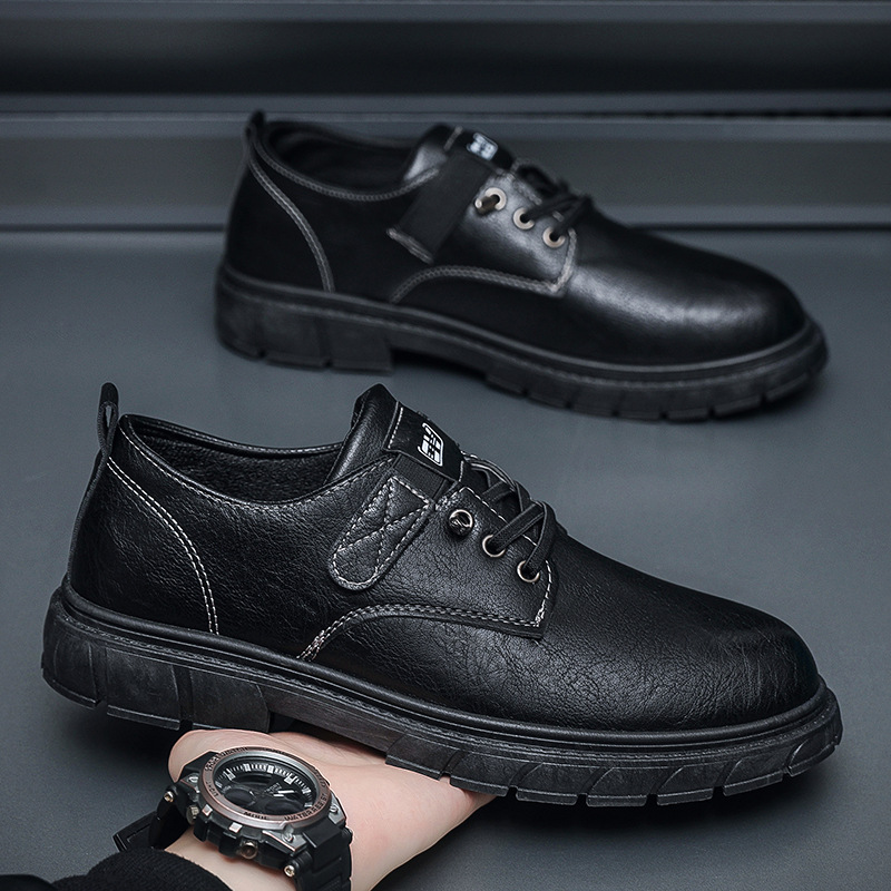 Increased By Small Leather Boots Business Casual Leather Shoes Men foto 3