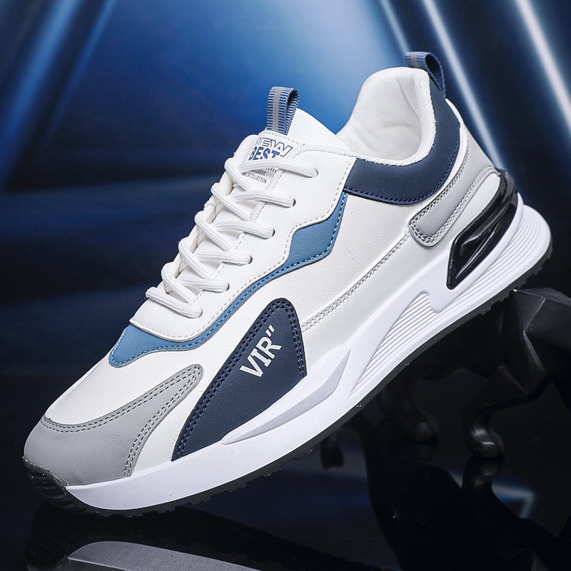 Men's Color Block Mesh Shoes Fashion Casual Lace-up Sneakers Outdoor Breathable Running Sports Shoes foto 5