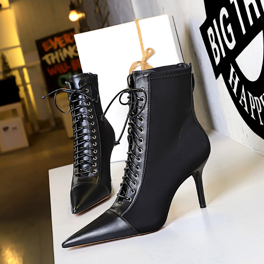Korean Fashion Sexy Slimming Female Boots Stiletto Heel Shallow Mouth foto 4