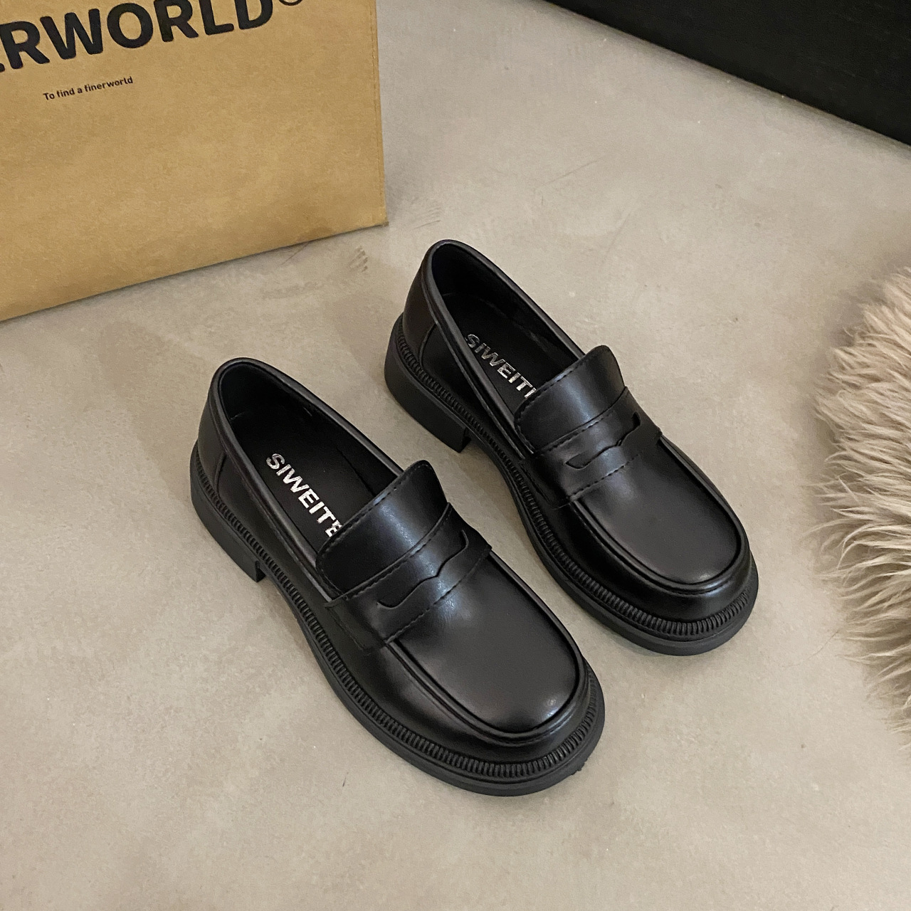 New Vintage Springfall Casual Preppy-style Leather Shoes For Women foto 2