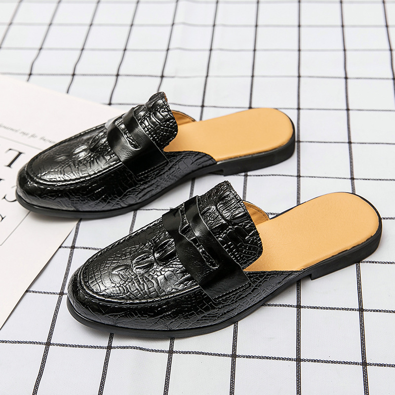 Men's Closed Toe Half-support Leather Shoes Crocodile Pattern foto 2