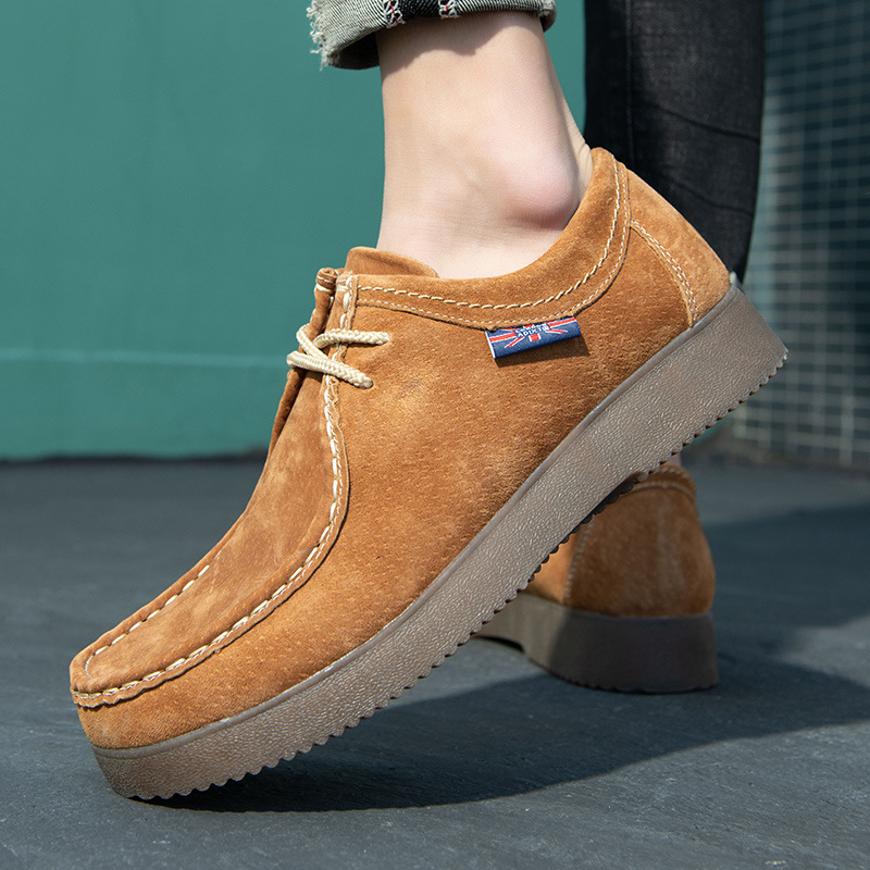 New Casual Korean Style Trendy All-matching British Style Leather Sneakers Men foto 2
