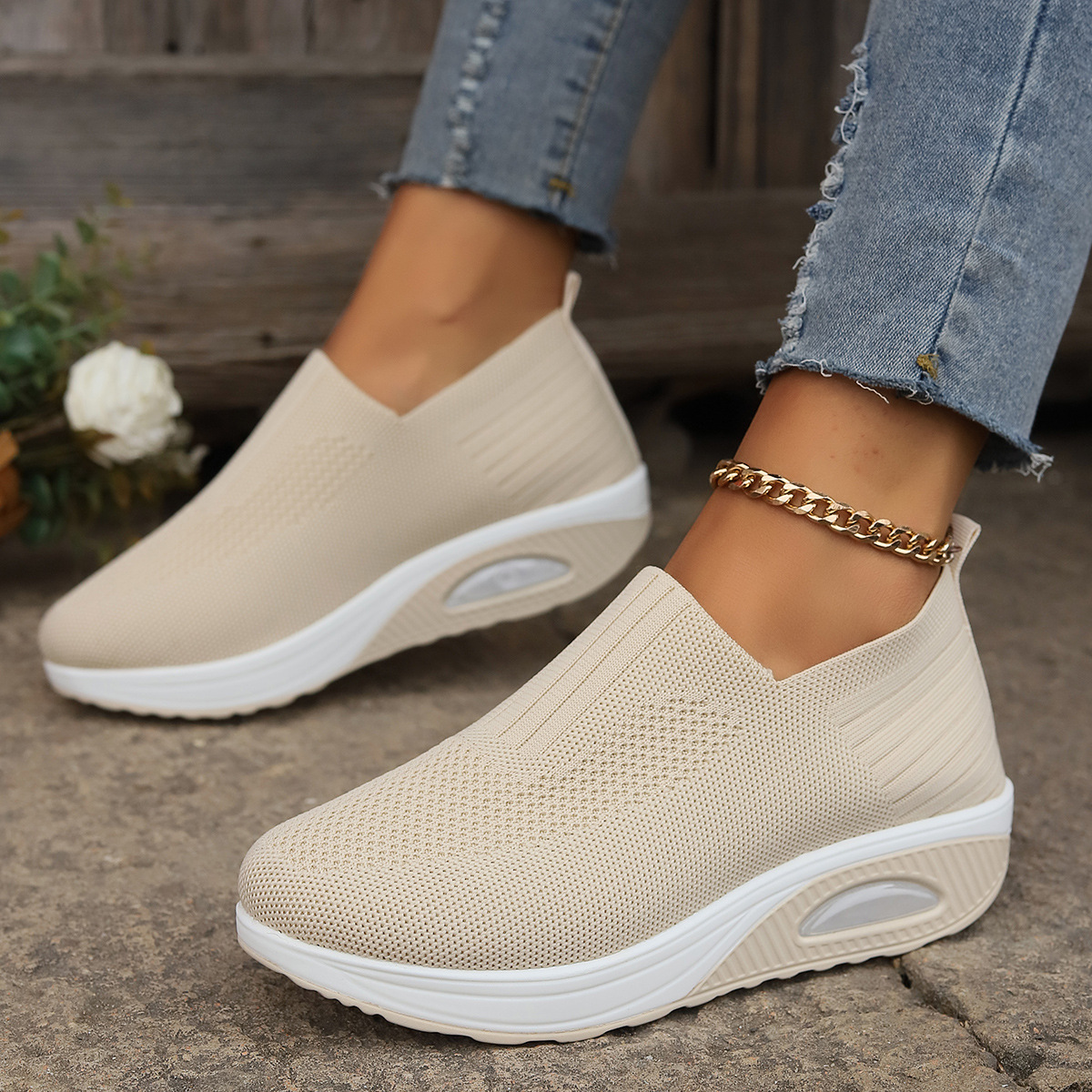 Fashionable Versatile Simple Plus-size Slip-on Casual Women's Shoes foto 4