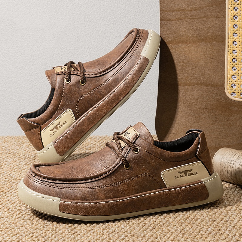New Autumn Business British Leather Shoes Men's Casual Sports Slip-on foto 2