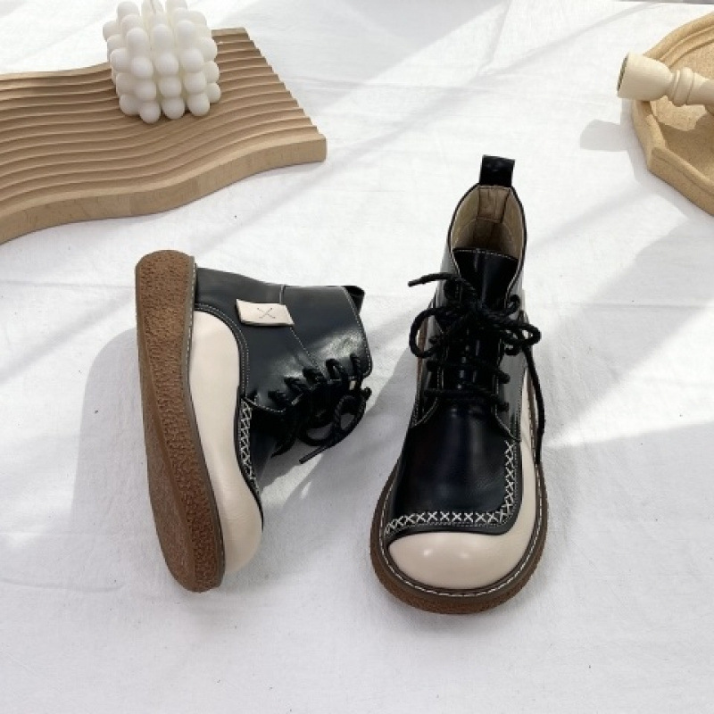 Autumn And Winter New Forest Retro Lace-up Women's Shoes Thick-soled Casual Martin Boots foto 2