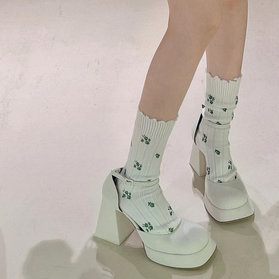 Chunky Heel Petite Vintage Platform Mary Jane Shoes foto 2