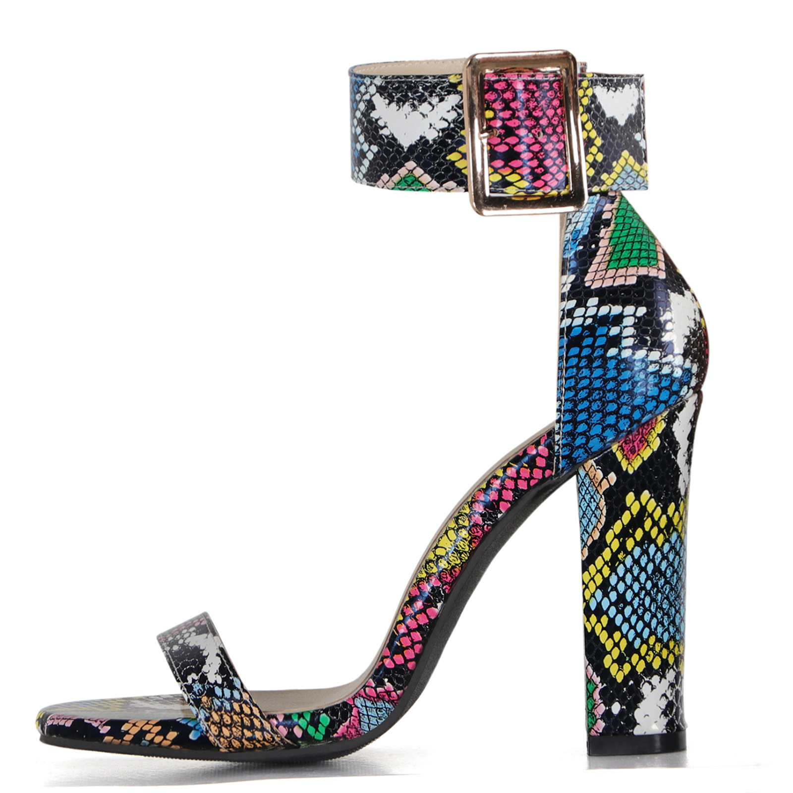 Women's Open Toe Hollow Fashion Pattern Thick High Heel Sandals foto 5