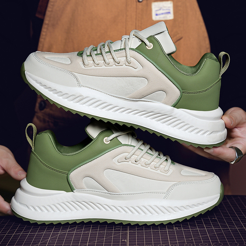 Men's Platform Lightweight Soft Sole Sports Leather Casual Sneakers foto 4