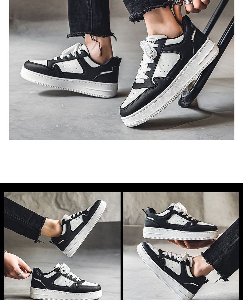 Leather Breathable Teen Trend All-matching Platform White Shoes foto 5