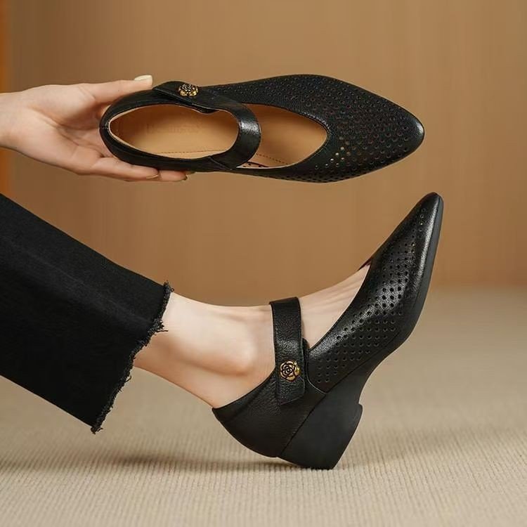 Summer New Retro Breathable Pointed Fashion High Heels For Women foto 5