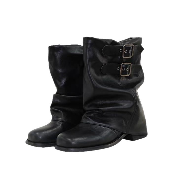Womens Niche-design Bow-tie Soft-soled Wide-calf Figure-flattering Ankle Boots foto 3