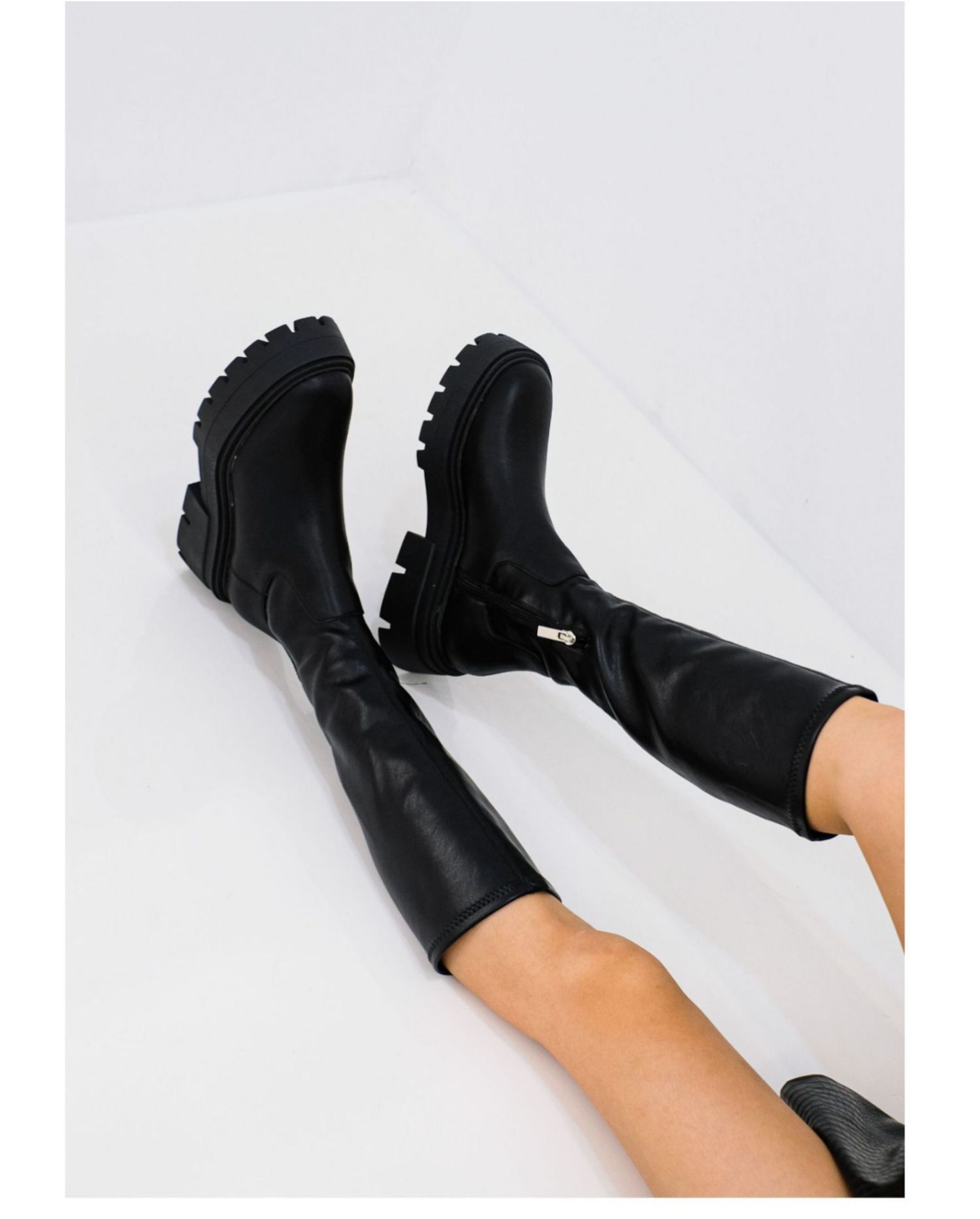 Autumn And Winter Horse Knight Boots High Leg Boot Thick Bottom Female Stretch Boots foto 2