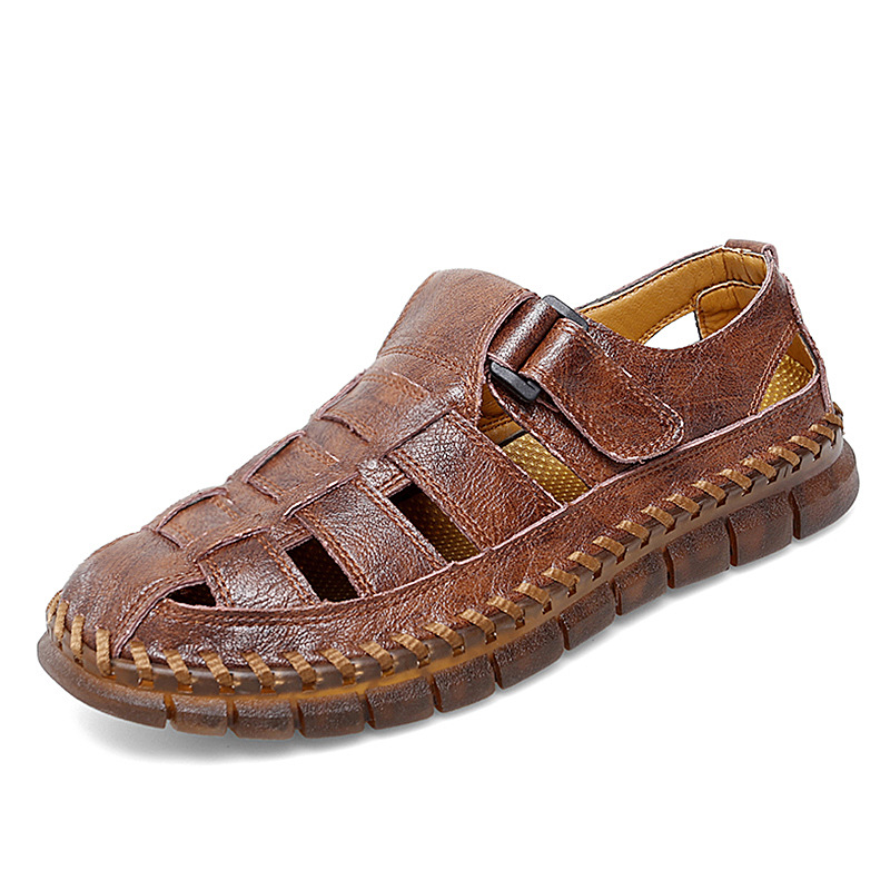 Plus Size Men's Beach Sandals Retro Hollow Out foto 4