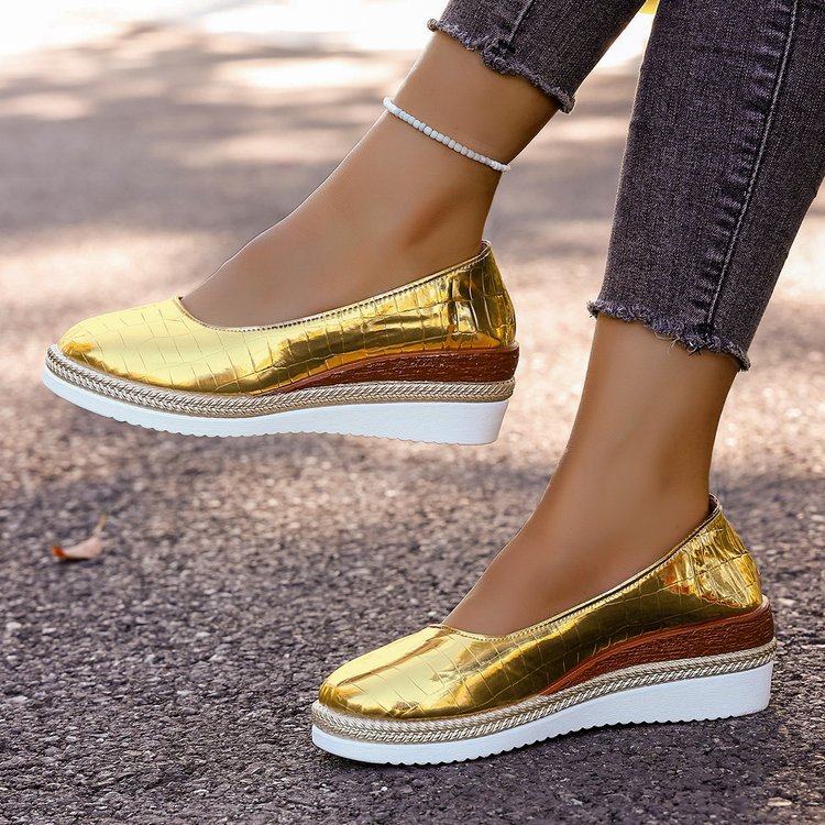 Large-size Wedge-heel Patent Leather Womens Pumps foto 5