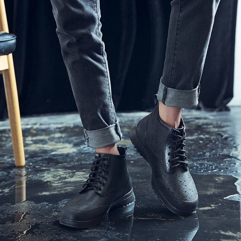 Fashion Tie Rain Boots Men's Outdoor Non-slip All-matching foto 5