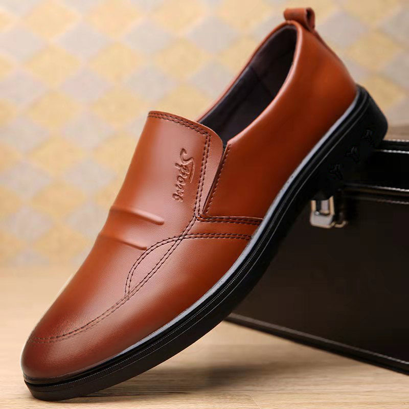 Mens Breathable Casual Business Leather Shoestrendy And Versatile foto 2