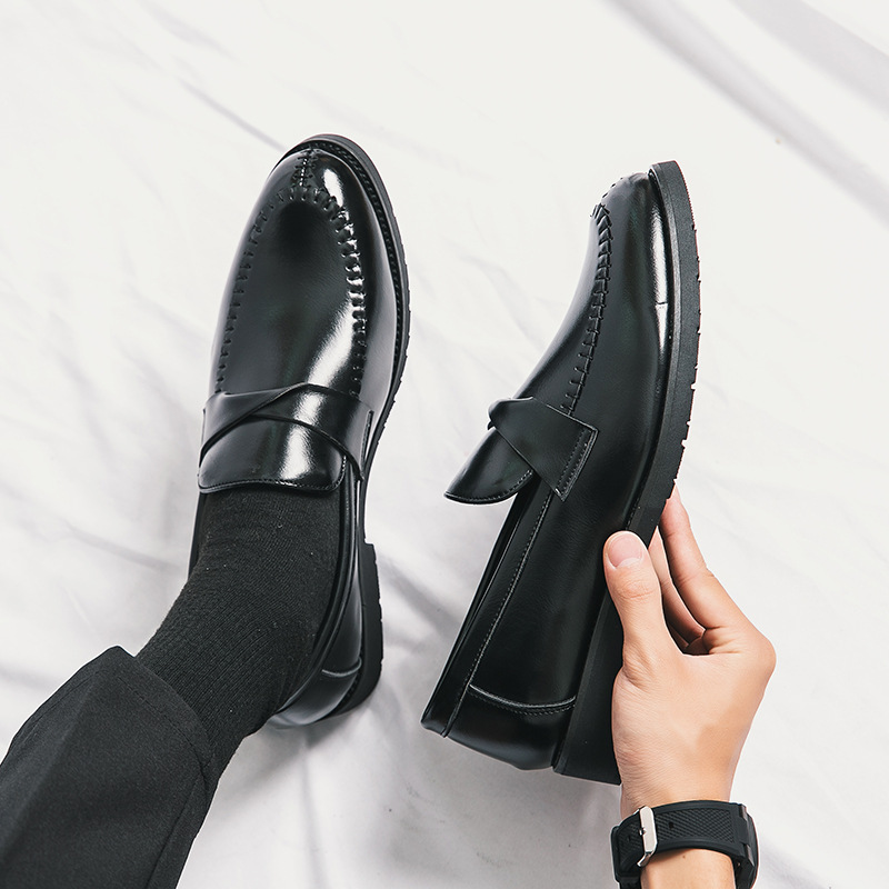 Mens Casual And Stylish Leather Shoes In British Business Style foto 2