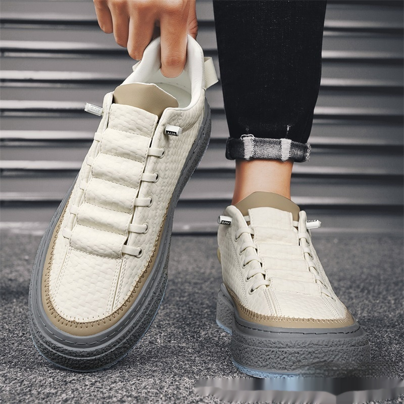 Elastic Leather Casual Running Shoes Trendy Sports foto 4