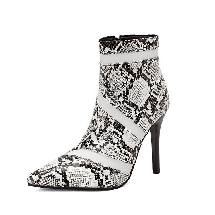 Color-blocked Pointed-toe High-heeled Boots With A Stiletto Heel foto 2