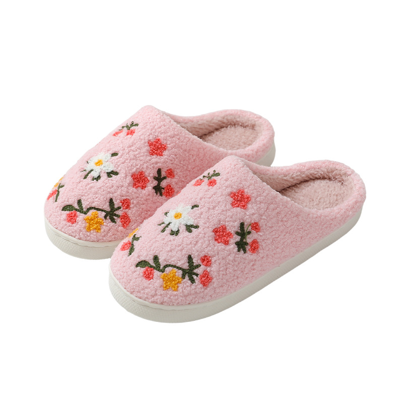 Three-color Flower Cotton Slippers Women's Warm Indoor Slippers foto 3