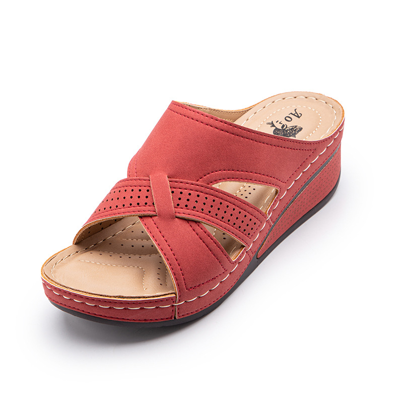 Plus-size Wedge Sandals With A Vintage Openwork Design For Women foto 3