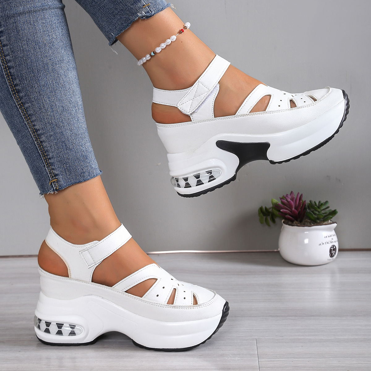 Women's Platform Thick Sole Hollow-out Sandals foto 5