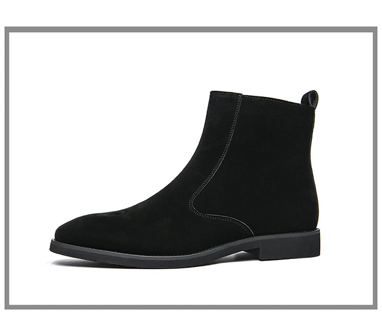 Suede Chelsea Men's British Trend Casual High Top Ankle Boots foto 5