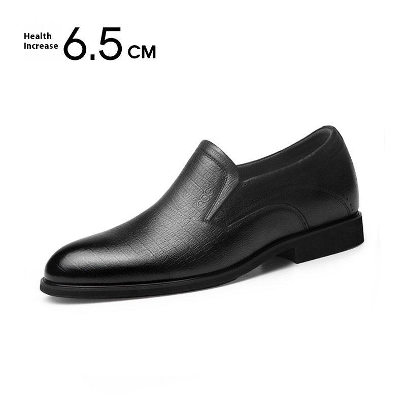 Invisible Height Increasing Insole 8cm Business Slip-on Leather Shoes foto 4