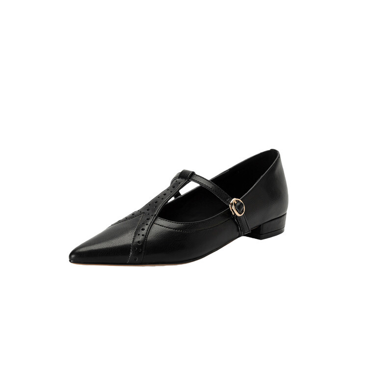 Brown Pointed Low-cut Flat Shoes Soft Bottom Comfortable Shoes With Skirt foto 4