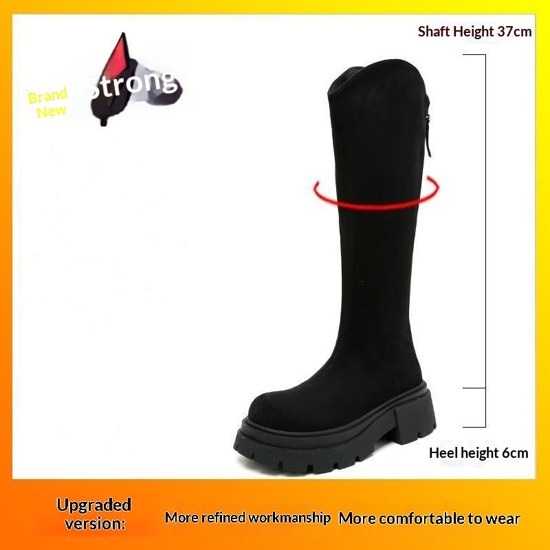 Women's Solid Color Versatile Wide-leg High-elasticity Boots foto 3