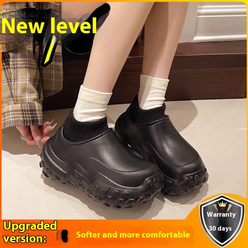 New Thickened Height Increasing Non-slip Fleece-lined Outdoor Cotton Slippers Women foto 2