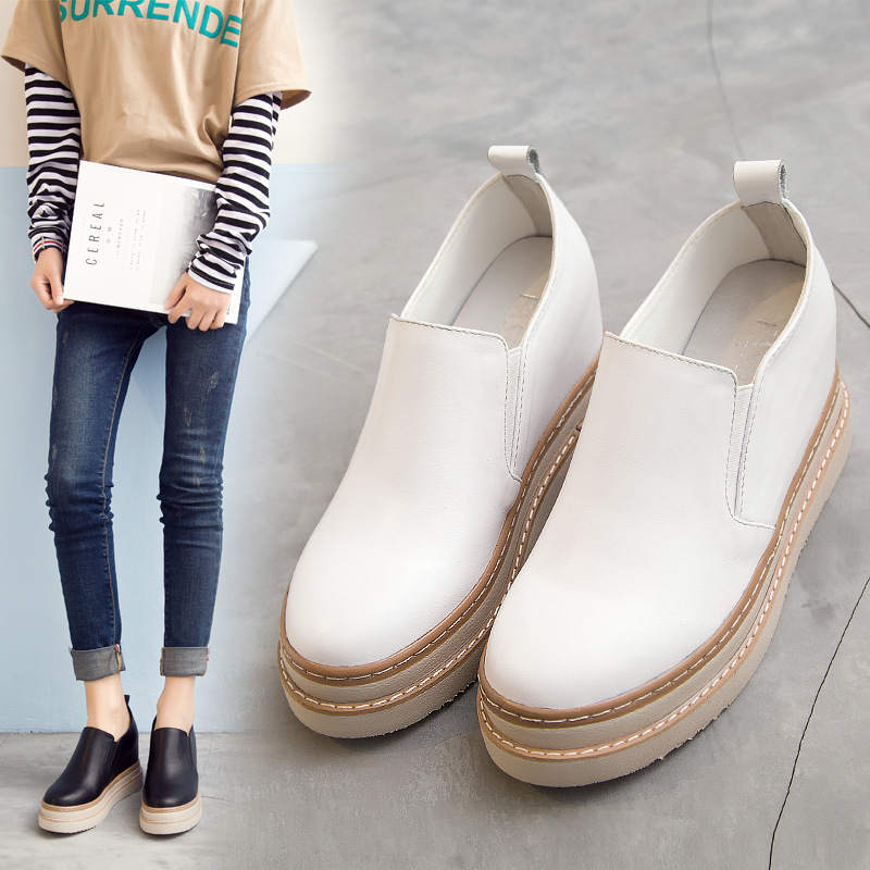 Women's Heel Platform Hollow-out Invisible Elevated White Shoes foto 2