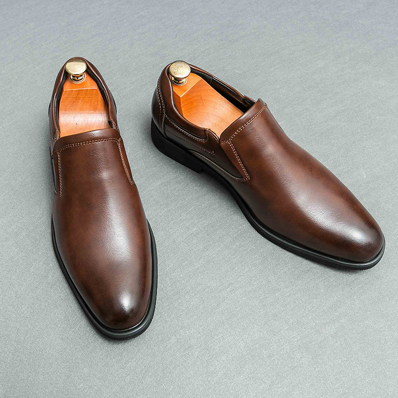 Men's Formal Business British Casual Leather Shoes Retro foto 2