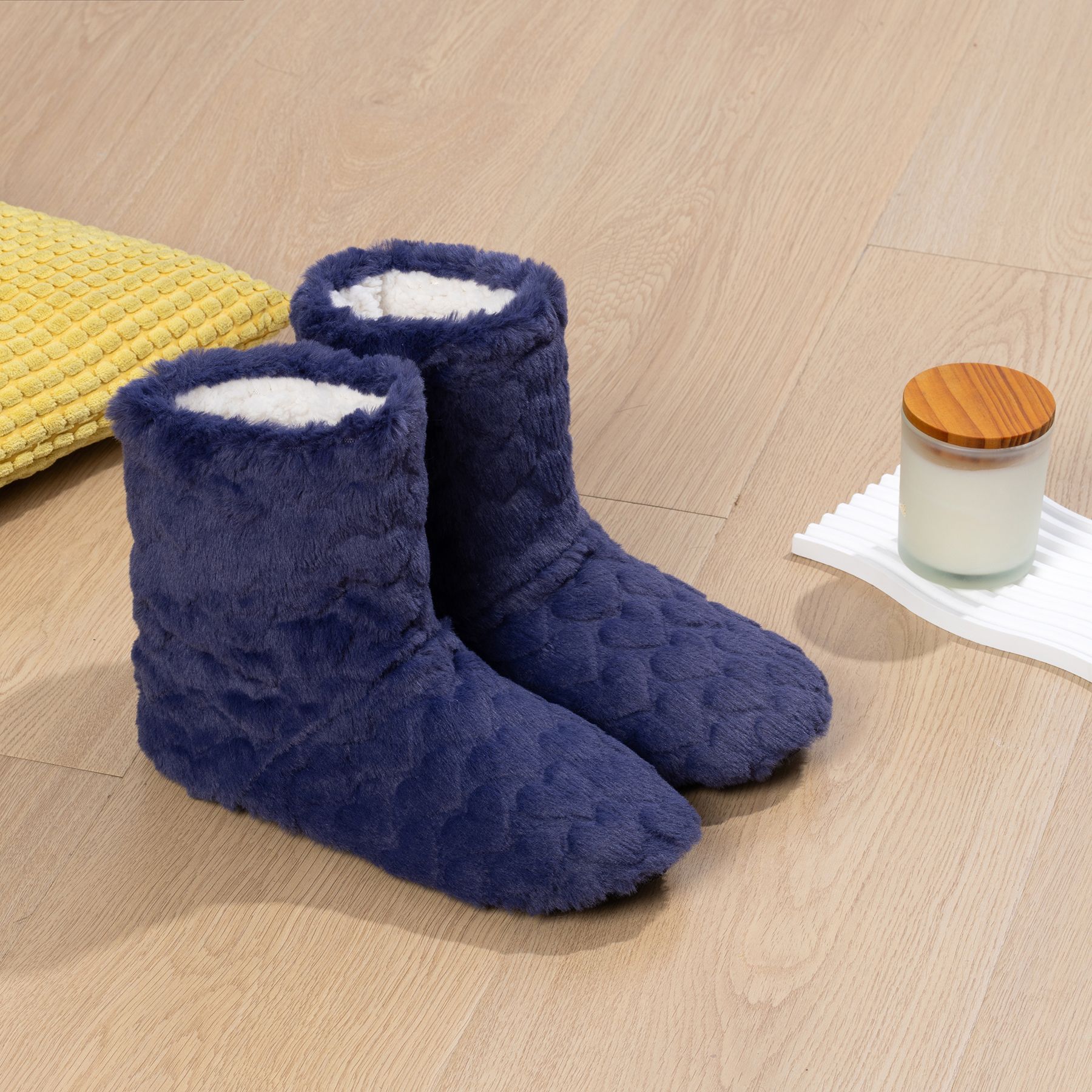 Thickened Fleece-Lined Indoor Shoes Dance High-Top Floor Boots foto 2