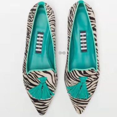 Women's Low-cut Pointed-toe Colorblock Tassel Flat Shoes foto 5