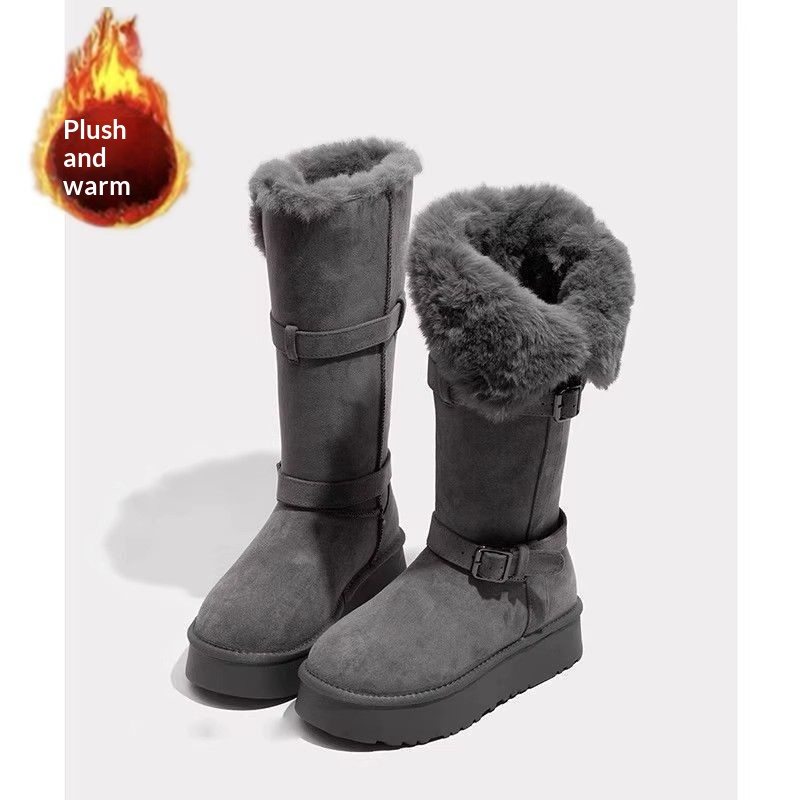 Women's Fashionable Padded Mid-Calf Cotton Boots foto 5