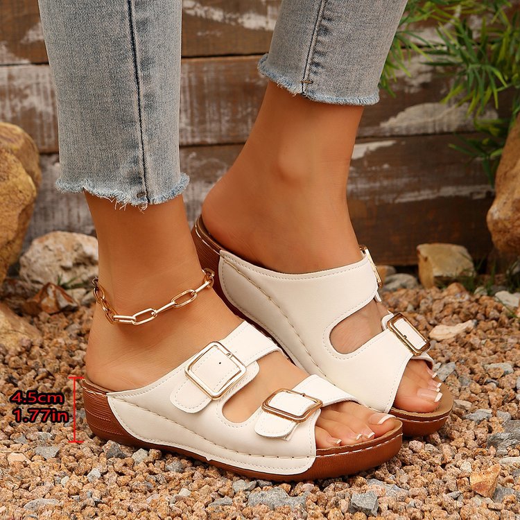 Plus-size Birkenstock-style Sandals With A Single Strap Buckle