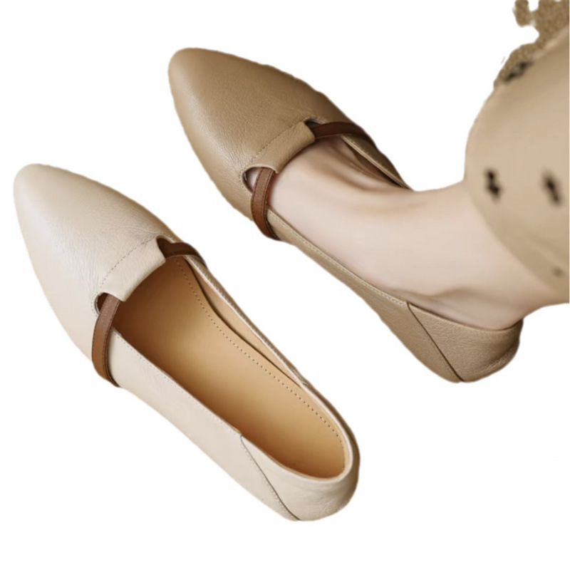 Womens French-style Suede Low-heeled Shoes foto 5