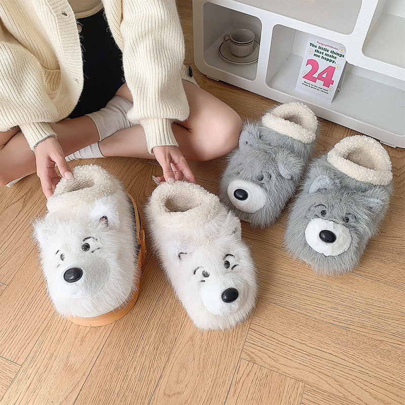 Ankle Wrap Cotton Slippers Female Interior Home Insulated Cotton-padded Shoes foto 3