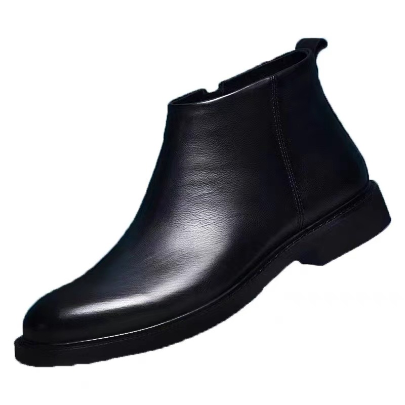 Men's Leather Shoes Solid Color Chelsea Boots foto 5