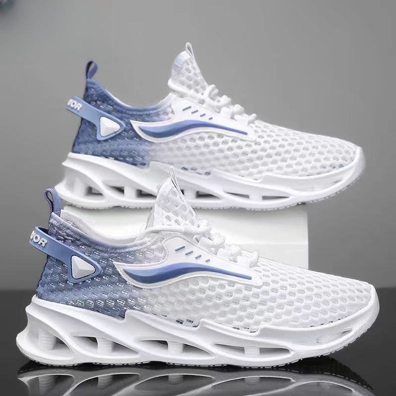 Men's Lace-up Sneakers Mesh Sports Shoes Fashion Hollow-sole Low Top Running Shoes foto 4