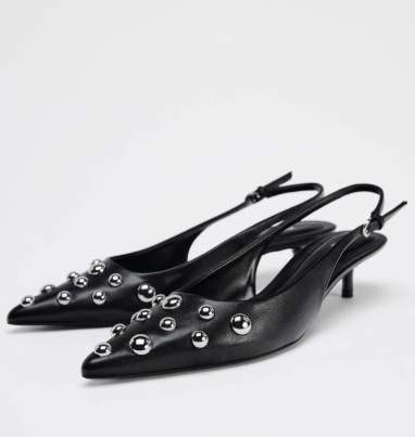 Women's Shoes Low-cut Pointed-toe Rivet-decorated Stilettos foto 5