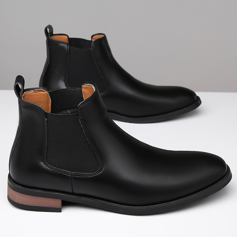 Chelsea Men's High-top Casual Business Wear Pointed Leather Boots foto 2