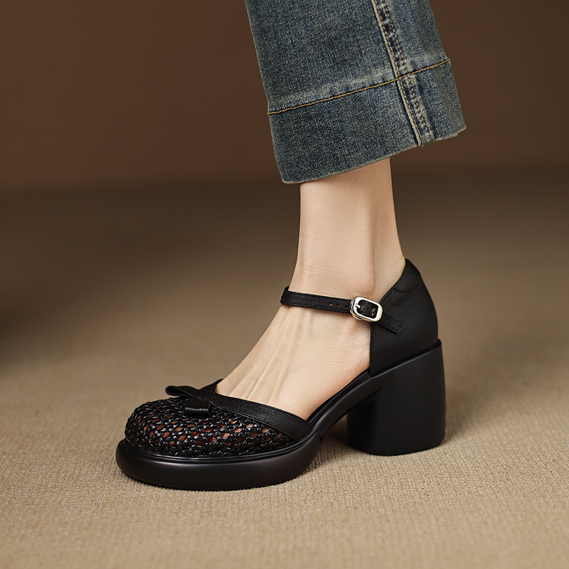 New Versatile Chunky-sole Slingback Heels